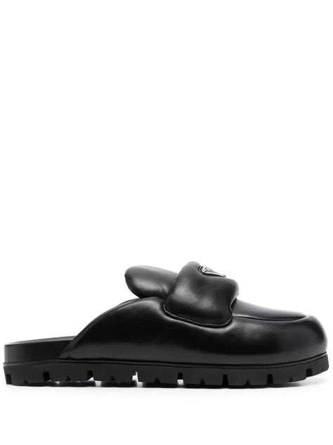 prada heel mules|Prada lug sole padded mules.